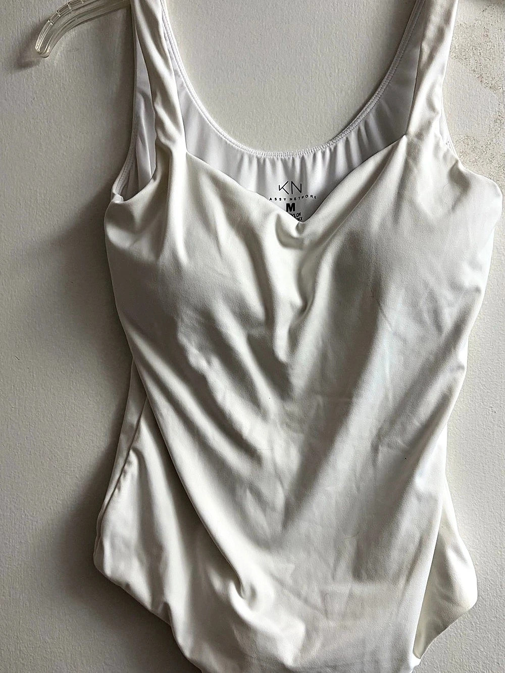 Klassy Network White One-Piece Bodysuit Size Medium Like New